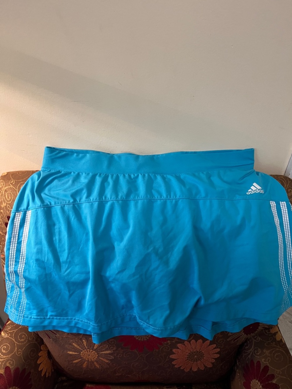 adidas Turquoise Women's Tennis Skirt with White Stripes